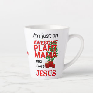 Tasse Latte Plante PERSONNALISÉ MAMA AIME JÉSUS