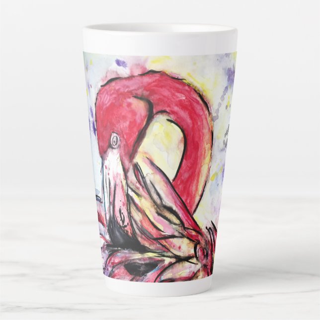 Tasse Latte Plumes au rose (Devant)