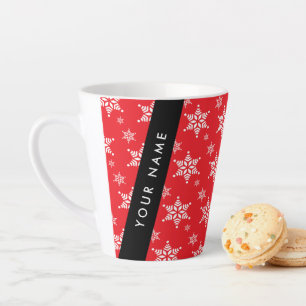 Tasse Latte Pneus blancs, Rouge, Votre nom, Personnaliser