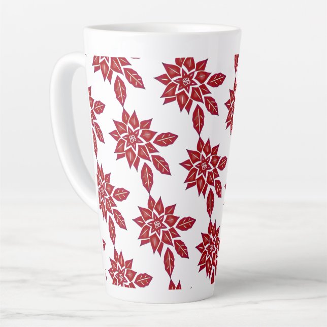 Tasse Latte Poinsététie (rouge) (Angle gauche)