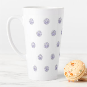 Tasse Latte Point Polka de lavande de Motif chic