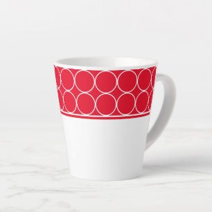 Tasse Latte Pointeurs en latte rouge et blanc