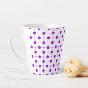 Tasse Latte Points de polka violets, motif à pois, points, poi