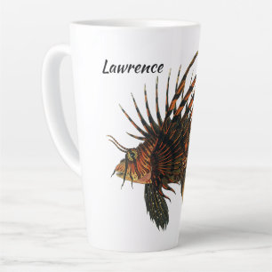 Tasse Latte Poisson Lion de mer, Vieille Vie Marine Océan Anim