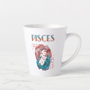 Tasse Latte Poissons Zodiaque Horoscope Signe d'Eau Astrologie