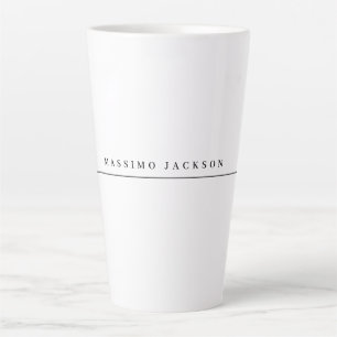 Tasse Latte Police Serif Élégant Minimaliste Tendance