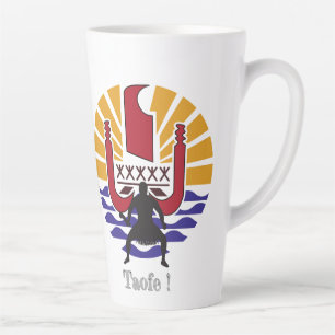 ☕ Tasse Latte Polynesian Flag "Coffee! Taofe!" Latte Mug