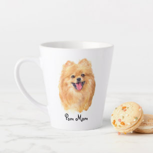 Tasse Latte Poméranie illustrée par Pom Mom