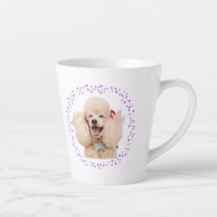Tasse Latte Poodle Lavande Personnalisé - Nom & Photo Personna