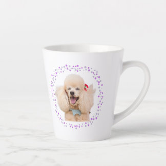 Tasse Latte Poodle Lavande Personnalisé - Nom & Photo Personna