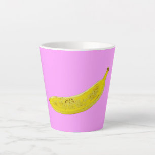 Tasse Latte Pop Art Banana en jaune