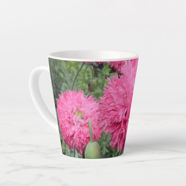 Tasse Latte Poppies Pom Pom Rose (Angle gauche)