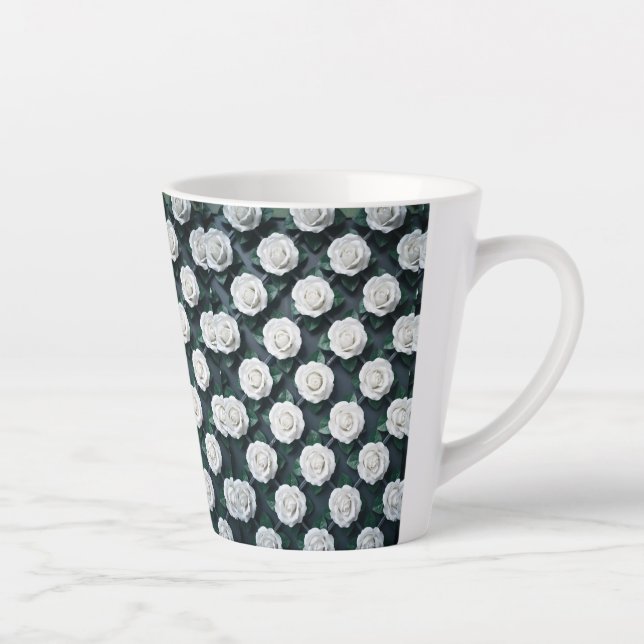 Tasse Latte Porcelain White Rose (Droite)