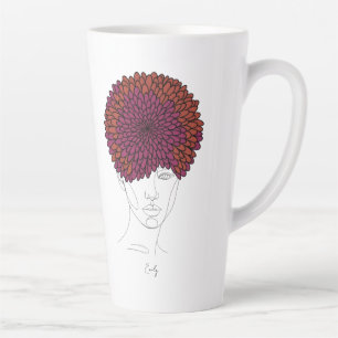 Tasse Latte Portrait de fleur de naissance personnalisé de nov