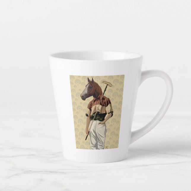 Tasse Latte Portrait de Polo Horse (Droite)