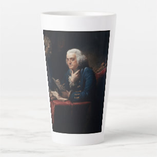 Tasse Latte Portrait de pouce, Benjamin Franklin Père fondateu