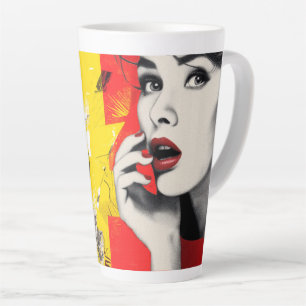 Tasse Latte Portrait double dans le style de l'art pop 