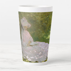 Tasse Latte Portrait impressionniste de printemps, Claude Mone