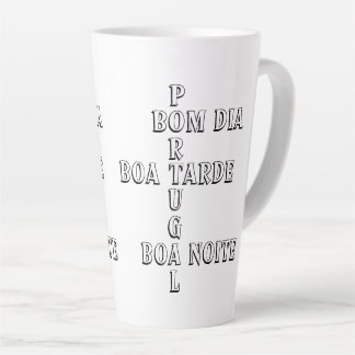 Tasse Latte Portugal Bom Dia Boa Tarde Boa Noite Café blanc