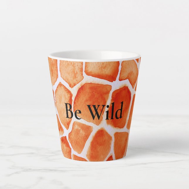 Tasse Latte Poster de animal de la Giraffe orange (Devant)