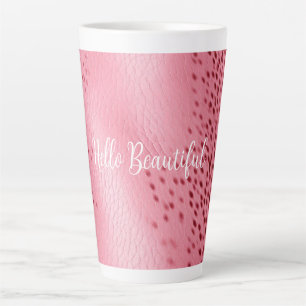 Tasse Latte Poster de animal léopard tacheté rose