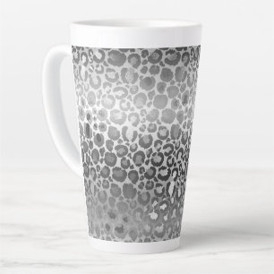 Tasse Latte Poster de animal Silver Glam Leopard