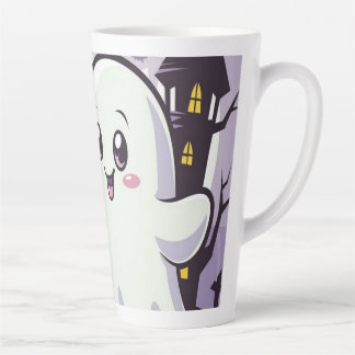 Tasse Latte Poster mignon Ghoost avec une torsion joueuse