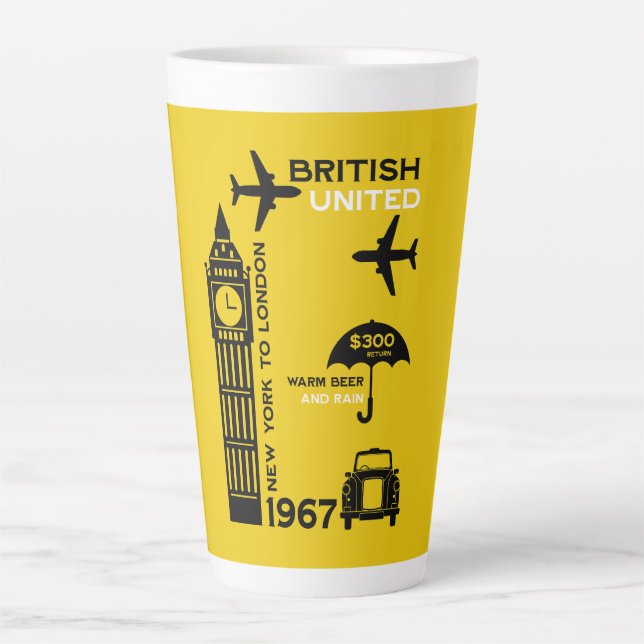 Tasse Latte Poster Nostalgalic Retro Airline (Devant)