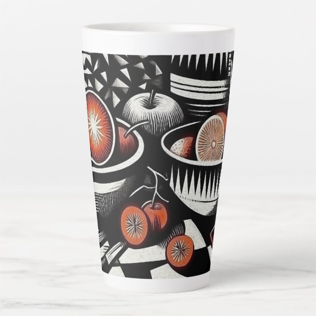 Tasse Latte Poterie géométrique (Devant)