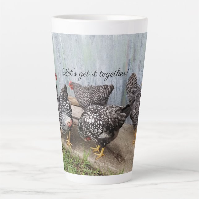 Tasse Latte Poulets amusants (Devant)