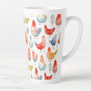 Tasse Latte Poulets d'élevage