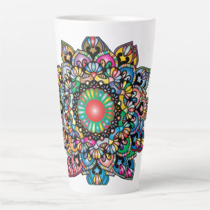 Tasse Latte Pourcentage de modèle floral