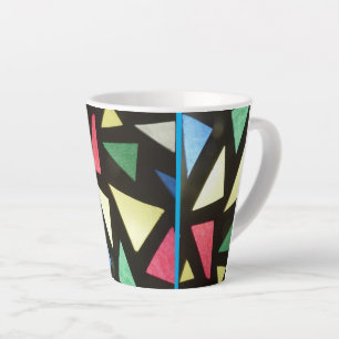 Tasse Latte Poussière Motif En Verre Tiré. Musique en latte bl