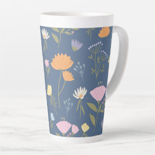Tasse Latte Prairie colorée sur fond bleu