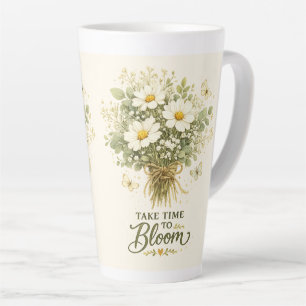 Tasse Latte Prenez le temps de fleurir Conception de bouquet