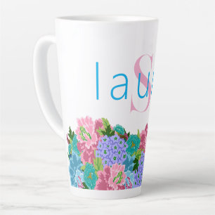 Tasse Latte Preppy Chinoiserie avec nom monogramme
