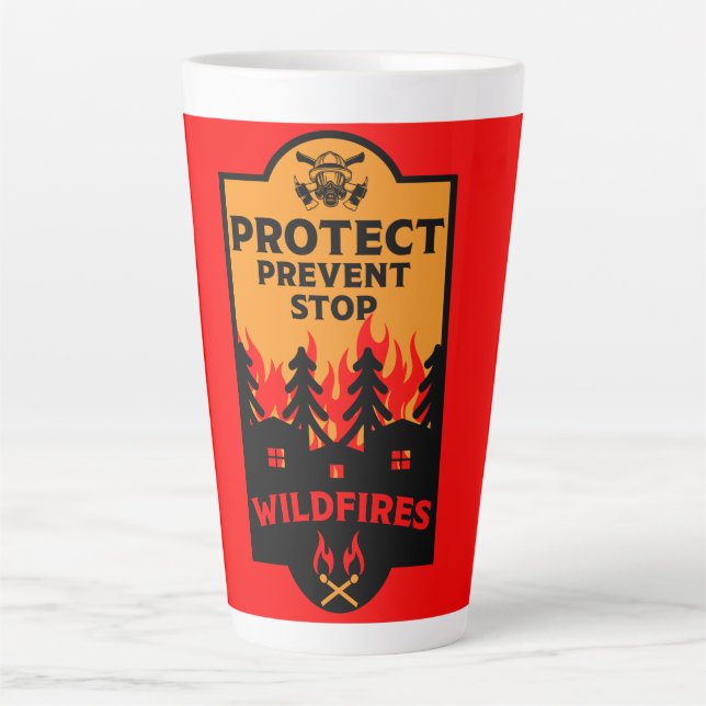 Tasse Latte Prévention des incendies (Devant)