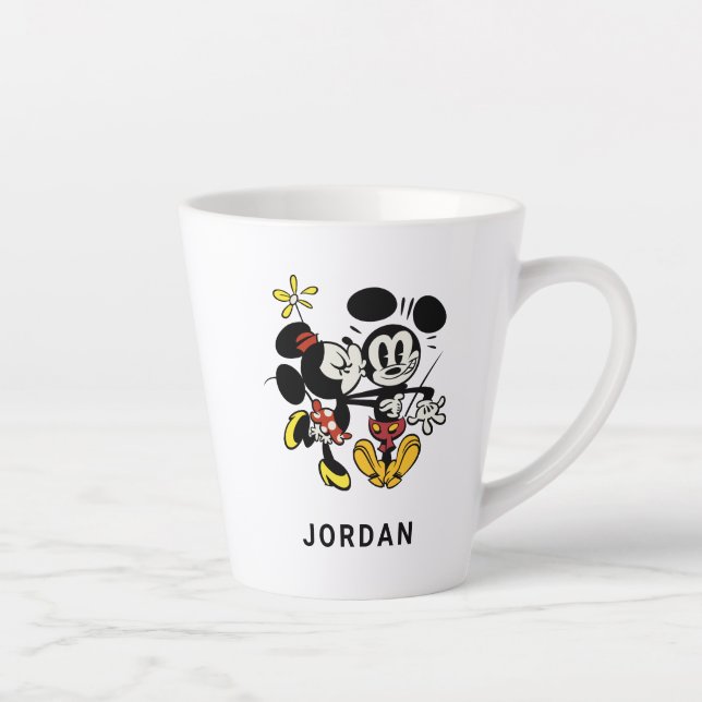 Tasse Latte Principaux raccourcis Mickey| Minnie Kissing Micke (Droite)