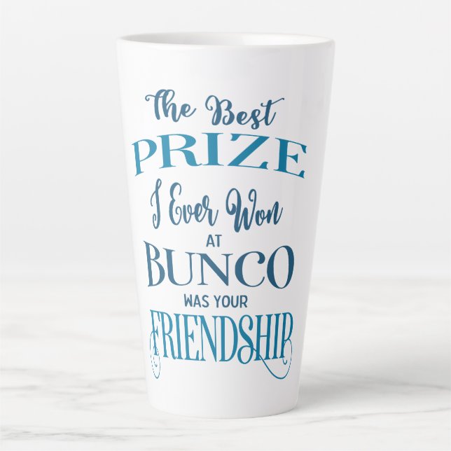 Tasse Latte Prix Friendship Bunco de la meilleure typographie  (Devant)