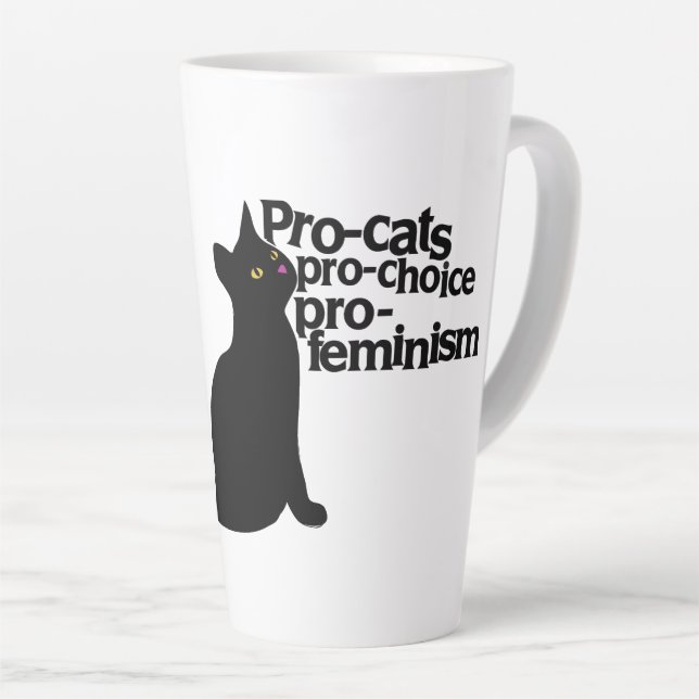 Tasse Latte pro-chats pro-choix pro-féminisme (Angle droit)