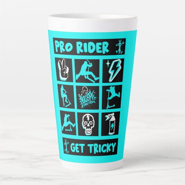 Tasse Latte Pro Scooter Free Rider Traces (Devant)