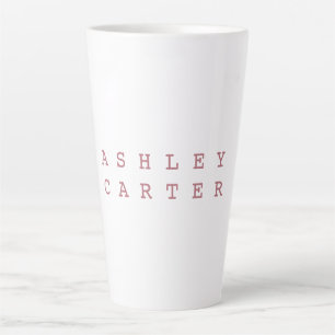 Tasse Latte Professionnel élégant blanc clair minimaliste mode