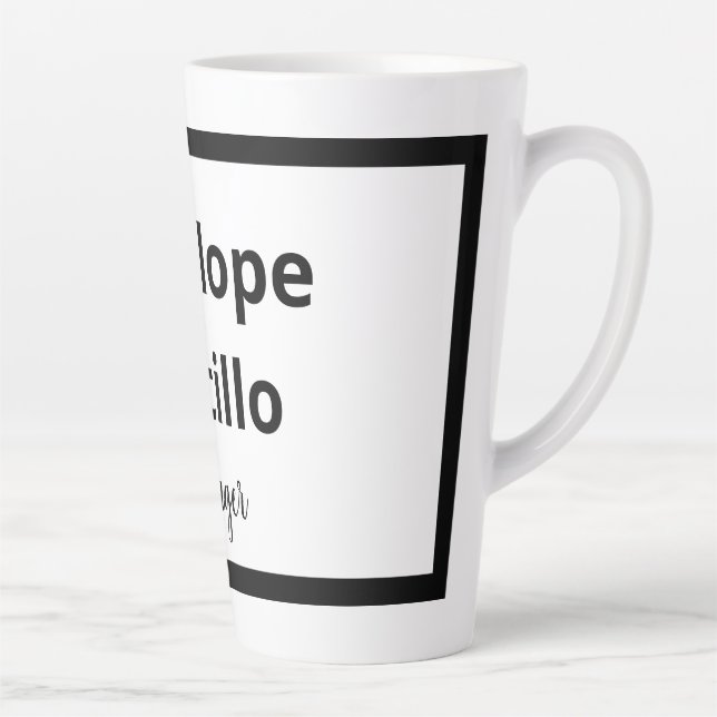Tasse Latte Professionnel Moderne Simple Design Noir & Blanc (Droite)