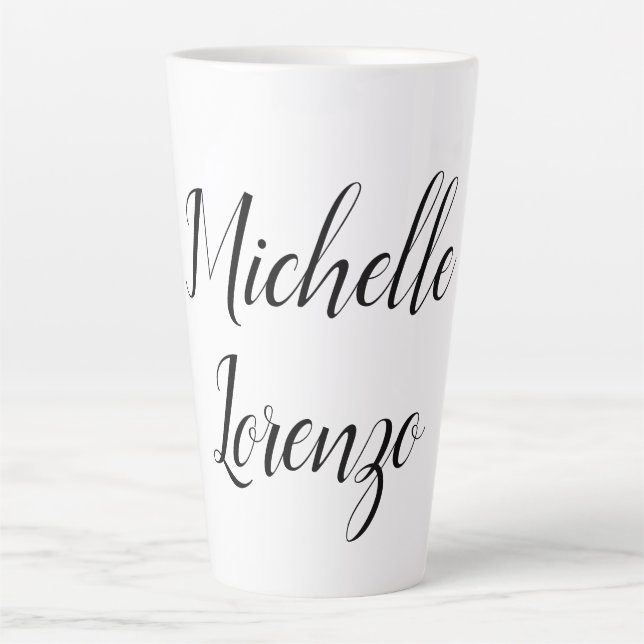 Tasse Latte Professionnel Moderne Simple Noir & Blanc (Devant)