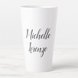 Tasse Latte Professionnel Moderne Simple Noir & Blanc