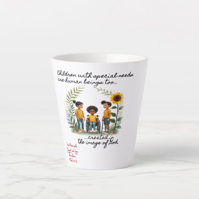 Tasse Latte Promotion des enfants ayant des besoins spéciaux M (Devant)