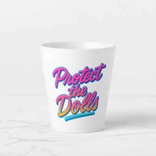 Tasse Latte Protégez les poupées Neon Art Rétro