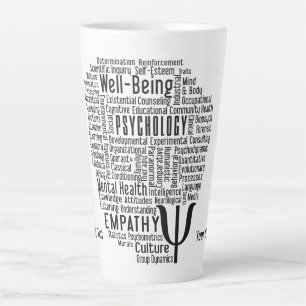 Tasse Latte PSYCHOLOGIE Word Cloud texte personnalisé