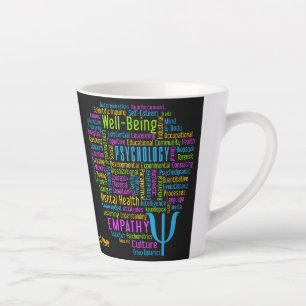 Tasse Latte PSYCHOLOGIE Word Cloud texte personnalisé