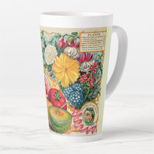 Tasse Latte Publicité ancienne pour graines de légumes fruits